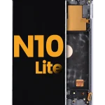 Samsung Galaxy Note 10 Lite Orijinal (Aura Glow / Gümüş) İçin Çerçeveli ekran Orijinal Ekranı