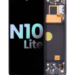 Samsung Galaxy Note 10 Lite (Service Pack) (Aura Black) İçin Çerçeveli ekran Orijinal Ekranı Uyumlu