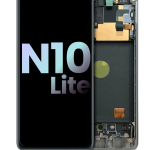 Samsung Galaxy Note 10 Lite (Service Pack) (Aura Glow / Silver) İle Uyumlu Çerçeveli ekran Orijinal Ekranı