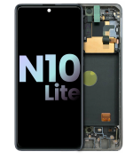 Samsung Galaxy Note 10 Lite (Service Pack) (Aura Glow / Silver) İle Uyumlu Çerçeveli ekran Orijinal Ekranı