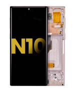 Samsung Galaxy Note 10 Orijinal (Aura Glow / Gümüş) İçin Çerçeveli ekran Orijinal Ekranı