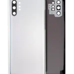 Samsung Galaxy Note 10 Plus 5G Arka Kapak Camı Kamera Lensli (Servis Paketi) (Aura Glow / Gümüş)