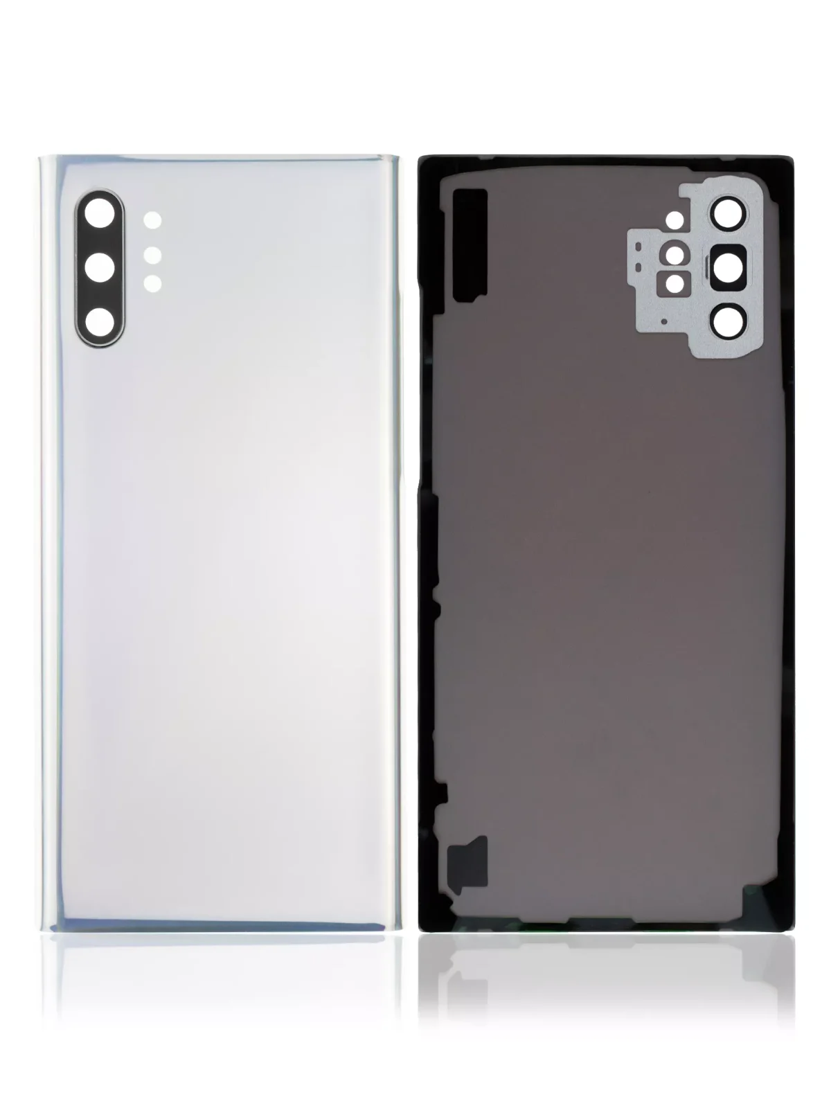 Samsung Galaxy Note 10 Plus 5G Arka Kapak Camı Kamera Lensli (Servis Paketi) (Aura Glow / Gümüş) - Görsel 4