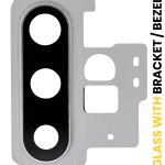 Samsung Galaxy Note 10 Plus / 5G (Aura Glow / Gümüş) için Braket / Çerçeve ile Arka Kamera Lensi Uyumlu