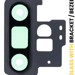 Samsung Galaxy Note 10 Plus / 5G (Aura Siyah) için Braket / Çerçeve ile Arka Kamera Lensi Uyumlu