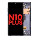 Samsung Galaxy Note 10 Plus 5G İçin Çerçeveli ekran oled Ekranı (Aftermarket Plus) (Aura Siyah)
