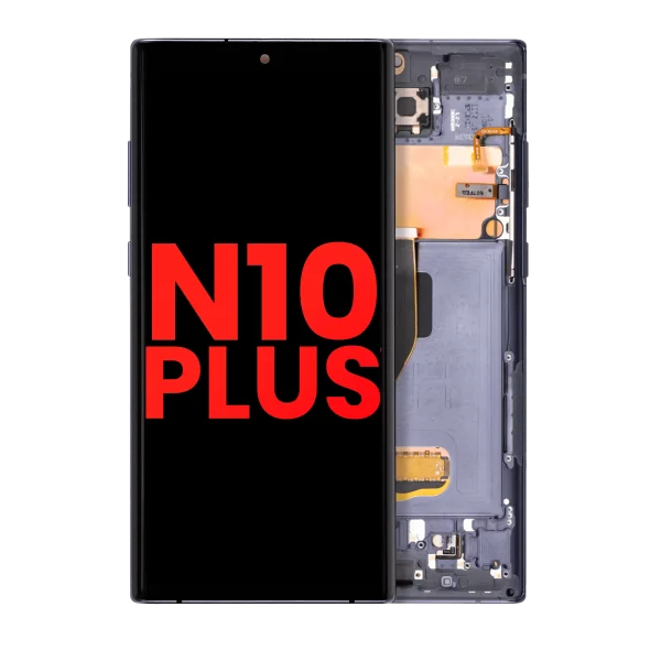 Samsung Galaxy Note 10 Plus 5G İçin Çerçeveli ekran oled Ekranı (Aftermarket Plus) (Aura Siyah)