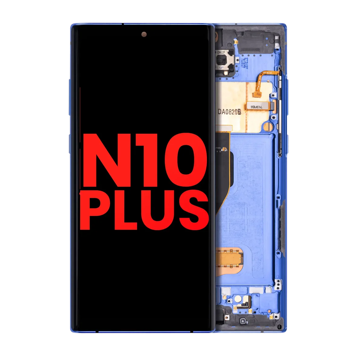 Samsung Galaxy Note 10 Plus 5G İçin Çerçeveli ekran oled Ekranı (Aftermarket Plus) (Mavi)