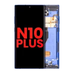 Samsung Galaxy Note 10 Plus 5G İçin Çerçeveli ekran oled Ekranı (Aftermarket Plus) (Mavi)