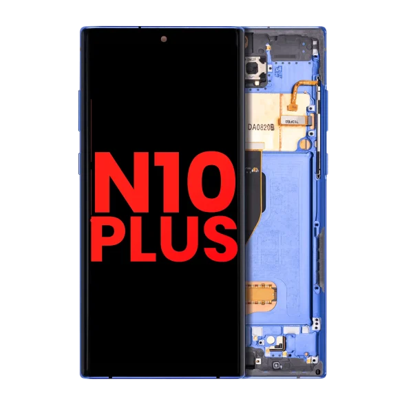Samsung Galaxy Note 10 Plus 5G İçin Çerçeveli ekran oled Ekranı (Aftermarket Plus) (Mavi)