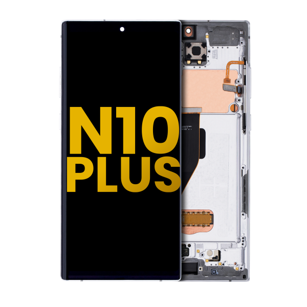 Samsung Galaxy Note 10 Plus / 5G Orijinal (Aura Beyazı) İçin Çerçeveli ekran Orijinal Ekranı