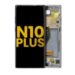 Samsung Galaxy Note 10 Plus / 5G Orijinal (Aura Glow / Gümüş) İçin Çerçeveli ekran Orijinal Ekranı