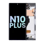 Samsung Galaxy Note 10 Plus / 5G (Service Pack) (Aura Beyaz) İçin Çerçeveli ekran Orijinal Ekranı Uyumlu