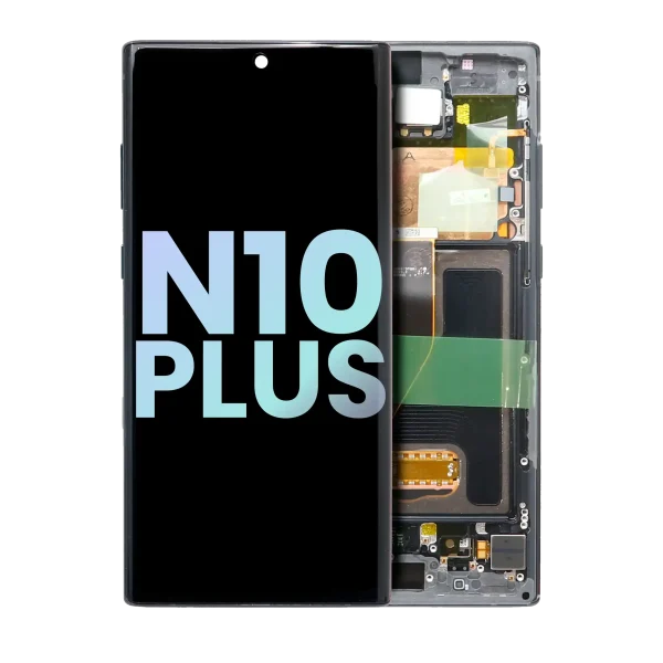 Samsung Galaxy Note 10 Plus / 5G (Service Pack) (Aura Black) İçin Çerçeveli ekran Orijinal Ekranı Uyumlu