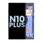 Samsung Galaxy Note 10 Plus / 5G (Service Pack) (Aura Blue) İçin Çerçeveli ekran Orijinal Ekranı Uyumlu