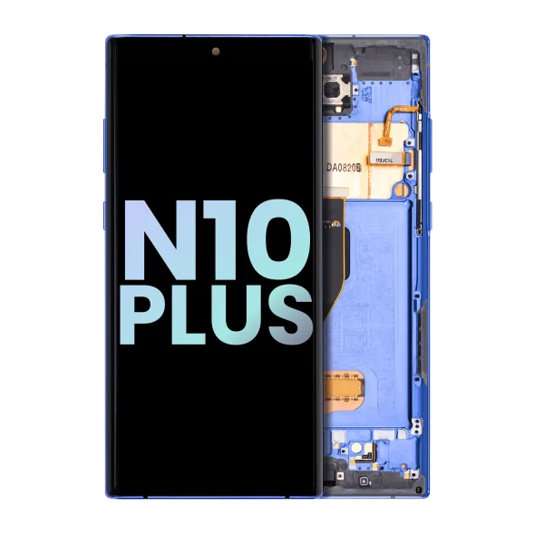 Samsung Galaxy Note 10 Plus / 5G (Service Pack) (Aura Blue) İçin Çerçeveli ekran Orijinal Ekranı Uyumlu