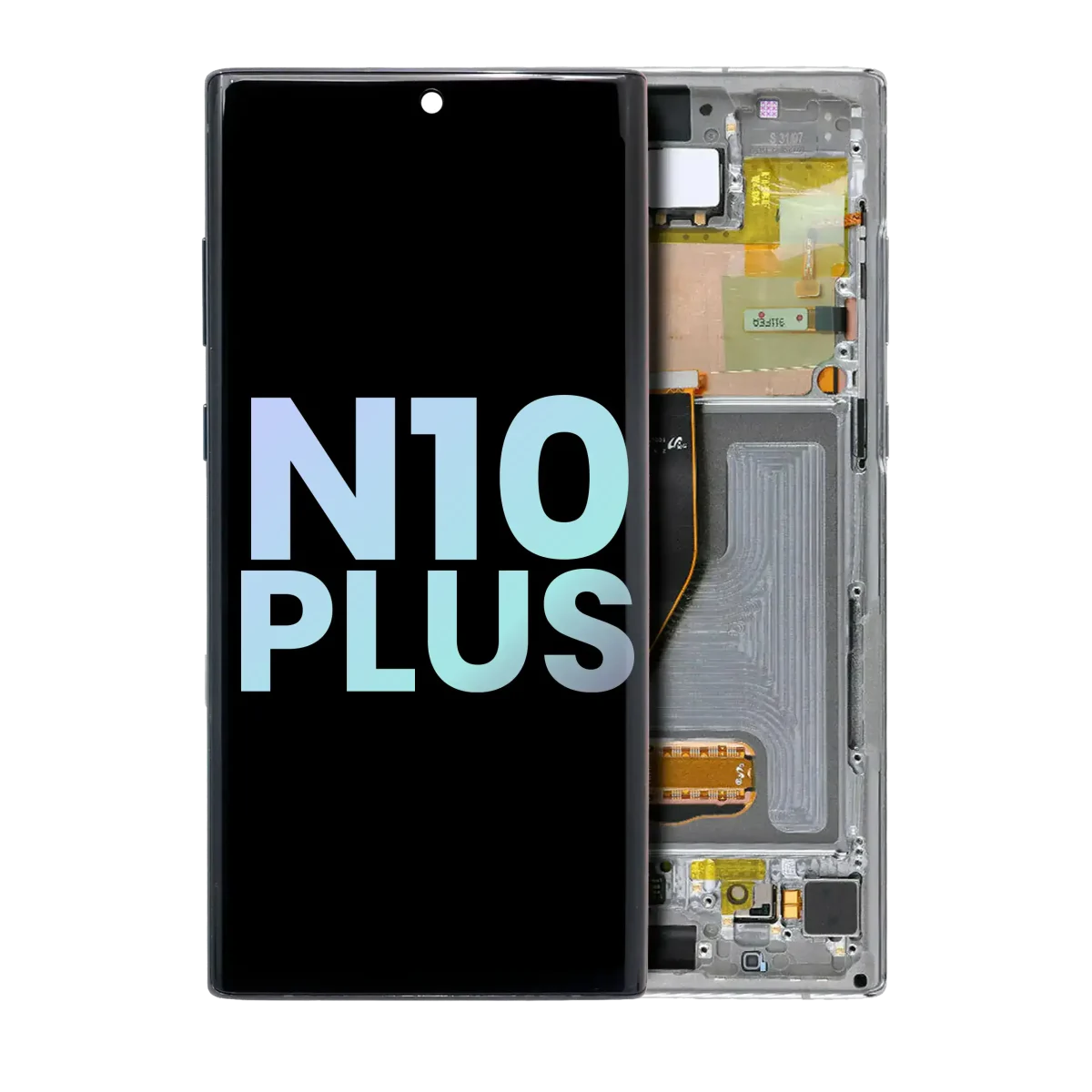 Samsung Galaxy Note 10 Plus / 5G (Service Pack) (Aura Glow / Silver) İçin Çerçeveli ekran Orijinal Ekranı
