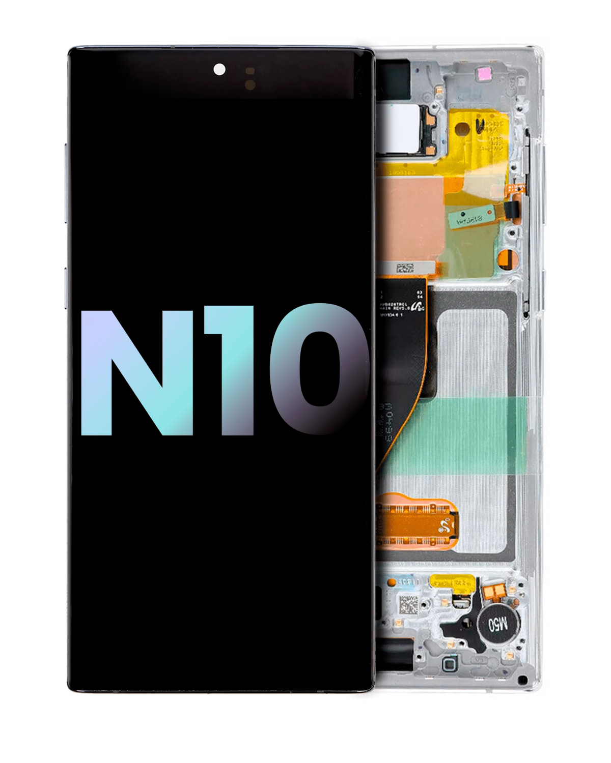 Samsung Galaxy Note 10 (Service Pack) (Aura Beyaz) İçin Çerçeveli ekran Orijinal Ekranı Uyumlu