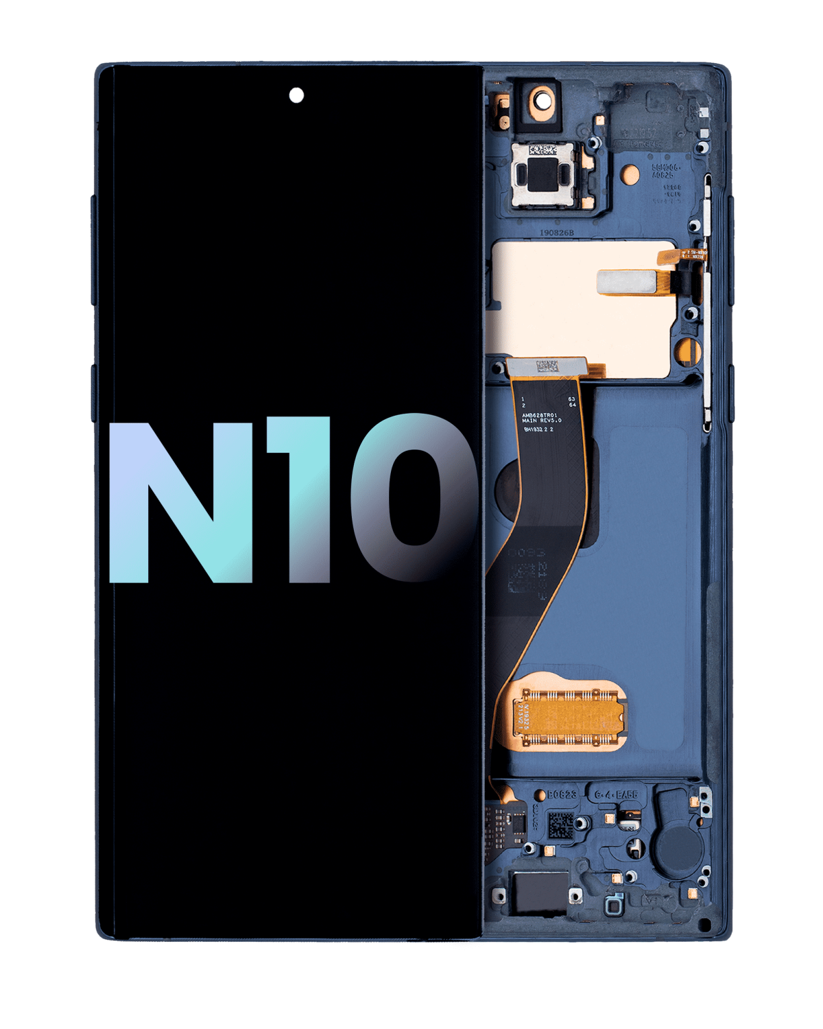 Samsung Galaxy Note 10 (Service Pack) (Aura Glow / Silver) İçin Çerçeveli ekran Orijinal Ekranı