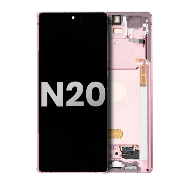 Samsung Galaxy Note 20 5G İle Uyumlu Çerçeveli ekran Orijinal Ekranı (Mystic Bronze)