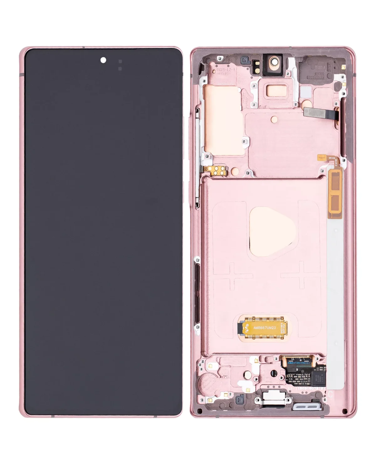 Samsung Galaxy Note 20 5G (Service Pack) (Mystic Bronze) İçin Çerçeveli ekran Orijinal Ekranı Uyumlu - Görsel 2