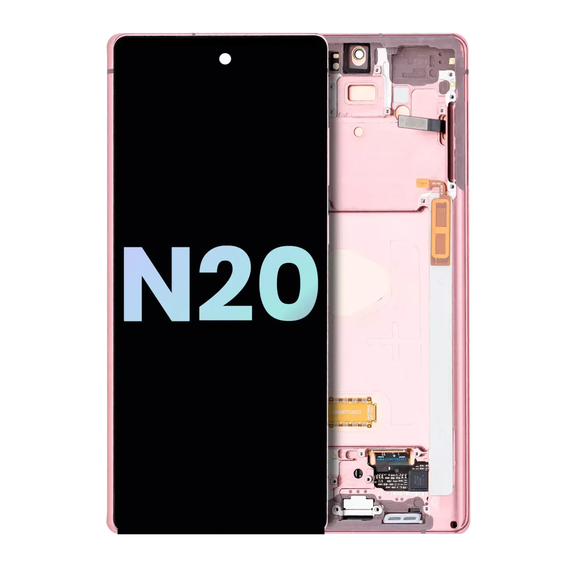 Samsung Galaxy Note 20 5G (Service Pack) (Mystic Bronze) İçin Çerçeveli ekran Orijinal Ekranı Uyumlu