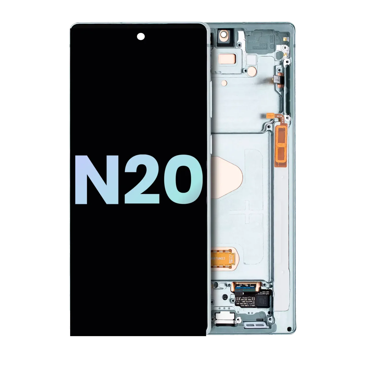 Samsung Galaxy Note 20 5G (Service Pack) (Mystic Green) İçin Çerçeveli ekran Orijinal Ekranı