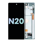 Samsung Galaxy Note 20 5G (Service Pack) (Mystic Green) İçin Çerçeveli ekran Orijinal Ekranı