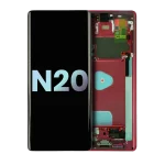Samsung Galaxy Note 20 5G (Service Pack) (Mystic Red) İçin Çerçeveli ekran Orijinal Ekranı