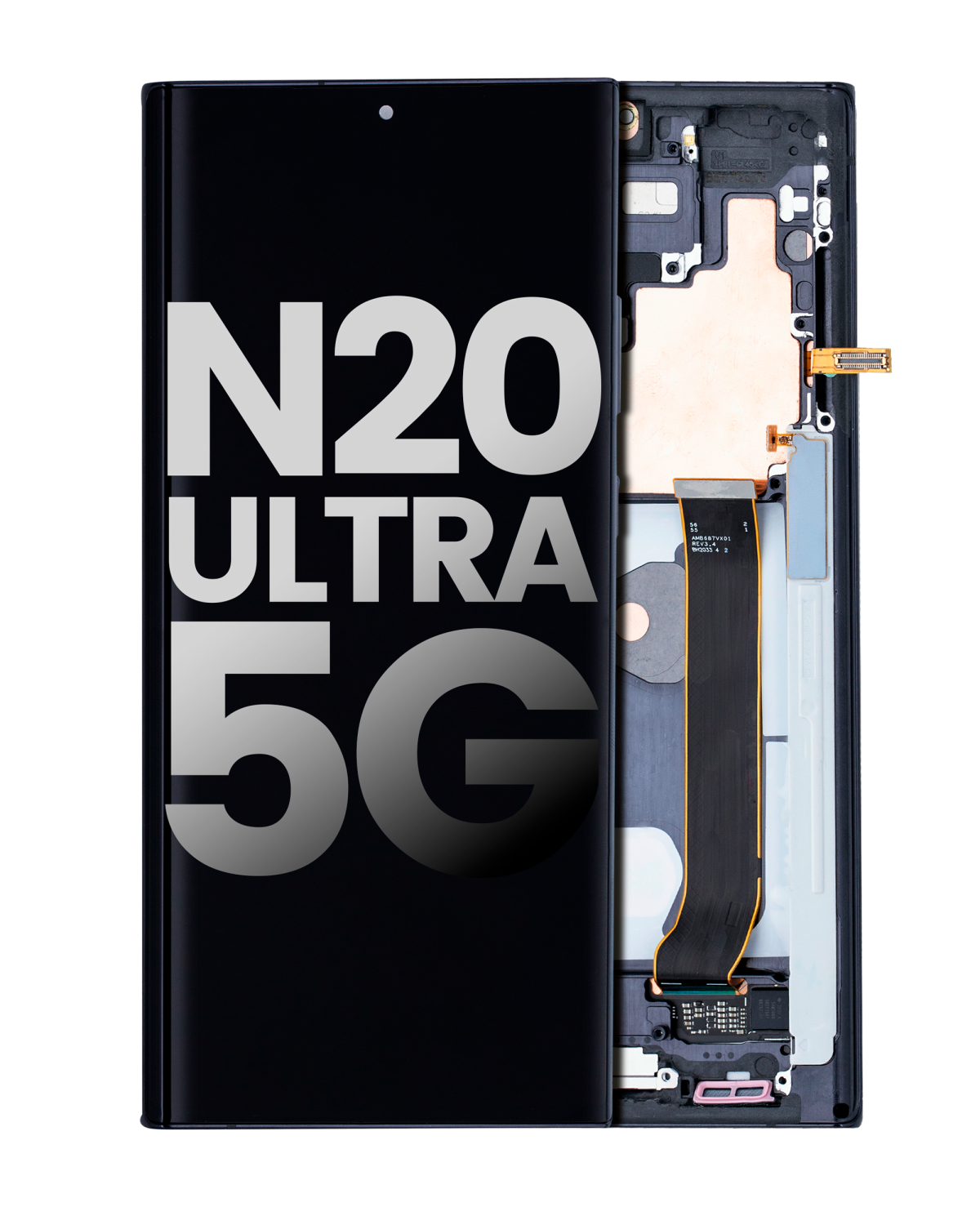 Samsung Galaxy Note 20 Ultra 5G İle Uyumlu Çerçeveli ekran Orijinal Ekranı (Gizemli Siyah)