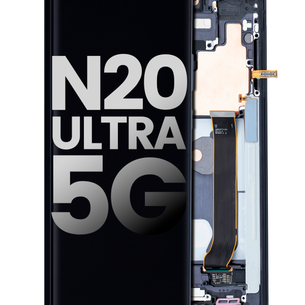 Samsung Galaxy Note 20 Ultra 5G İle Uyumlu Çerçeveli ekran Orijinal Ekranı (Gizemli Siyah)