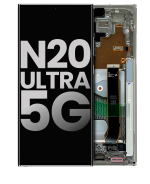 Samsung Galaxy Note 20 Ultra 5G İle Uyumlu Çerçeveli ekran Orijinal Ekranı (Kullanılmış OEM Çekme: Sınıf A) (Gizemli Beyaz)