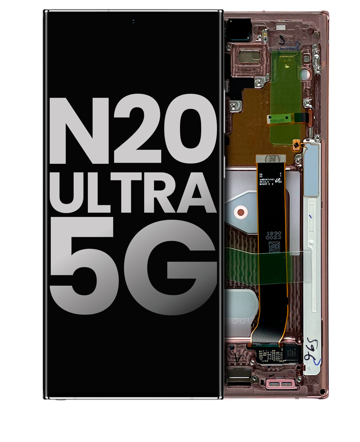 Samsung Galaxy Note 20 Ultra 5G İle Uyumlu Çerçeveli ekran Orijinal Ekranı (Kullanılmış OEM Çekme: Sınıf A) (Mystic Bronze)