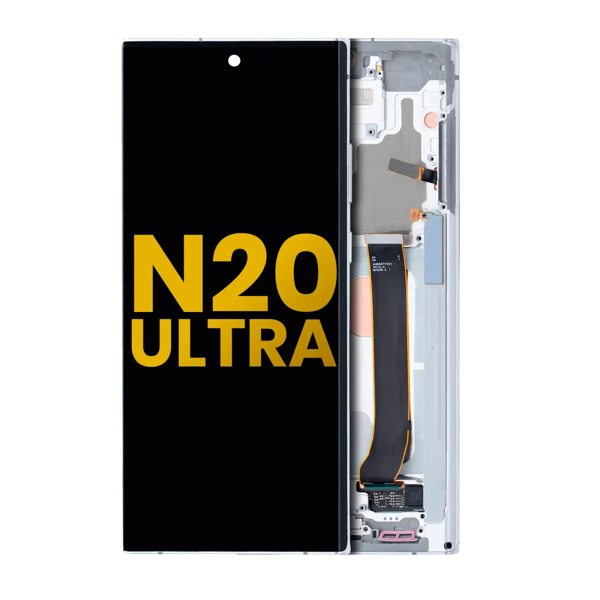 Samsung Galaxy Note 20 Ultra 5G Orijinal (Gizemli Beyaz) İçin Çerçeveli ekran Orijinal Ekranı