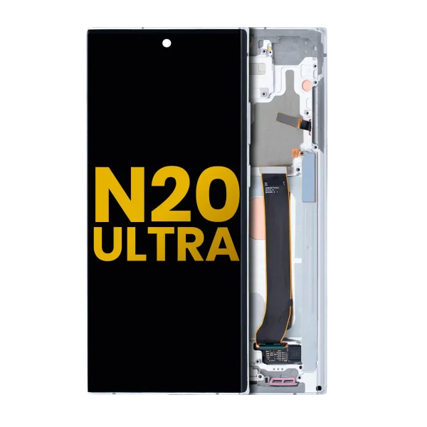 Samsung Galaxy Note 20 Ultra 5G Orijinal (Gizemli Beyaz) İçin Çerçeveli ekran Orijinal Ekranı