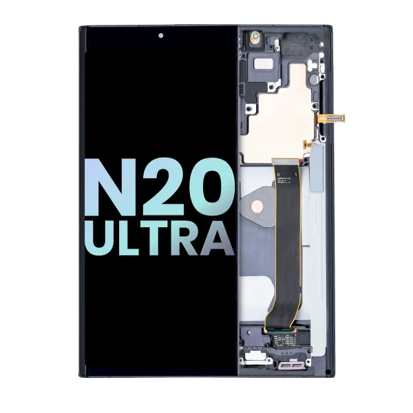 Samsung Galaxy Note 20 Ultra 5G (Service Pack) (Mystic Black) İçin Çerçeveli ekran Orijinal Ekranı