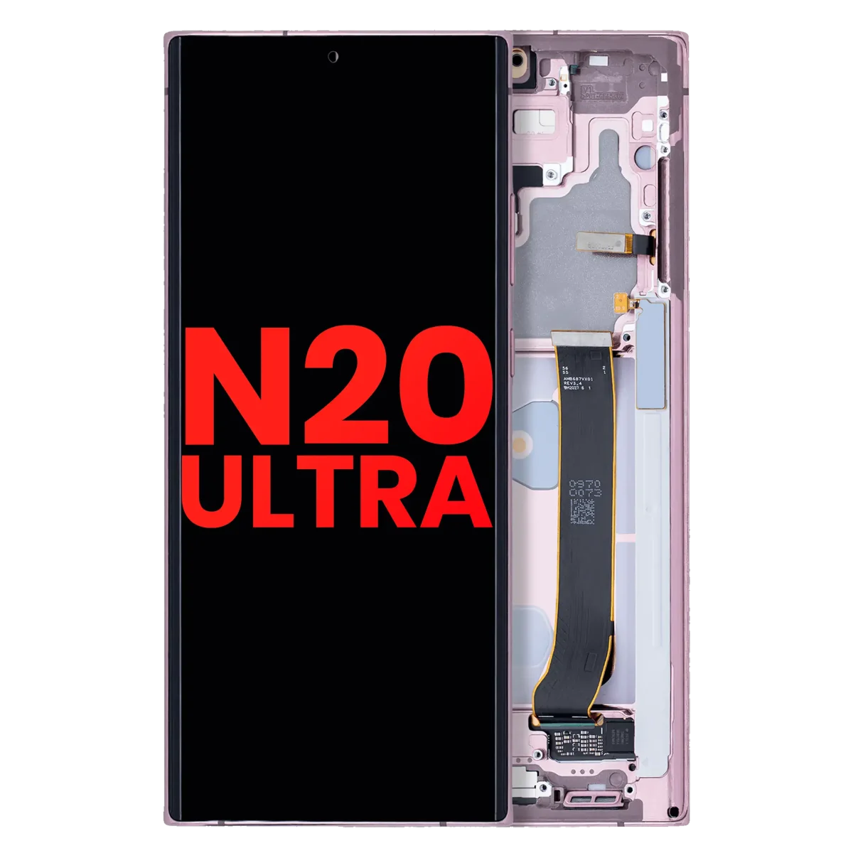 Samsung Galaxy Note 20 Ultra 5G Uyumlu Çerçeveli ekran OLED Ekranı (Aftermarket Plus) (Mystic Bronze)