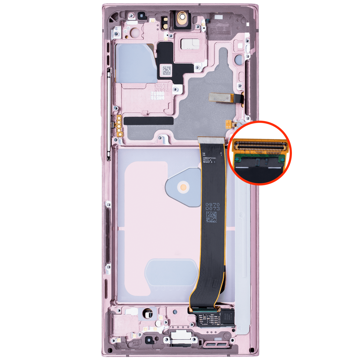 Samsung Galaxy Note 20 Ultra 5G Uyumlu Çerçeveli ekran OLED Ekranı (Aftermarket Plus) (Mystic Bronze) - Görsel 4