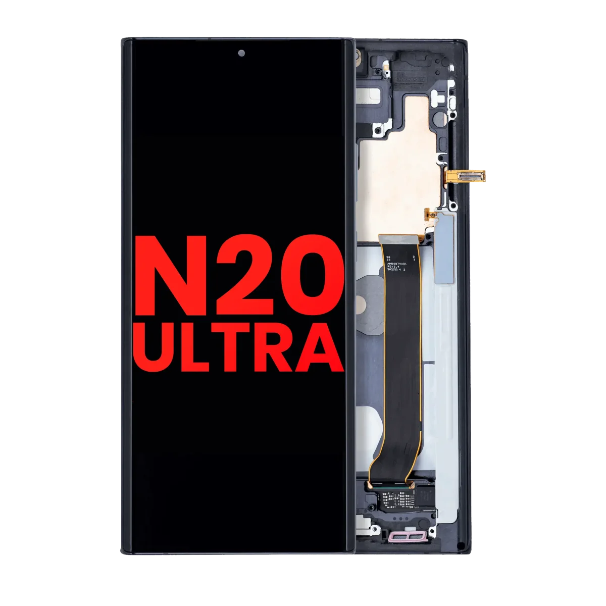 Samsung Galaxy Note 20 Ultra 5G Uyumlu Çerçeveli ekran OLED Ekranı(Aftermarket Plus) (Mystic Black)