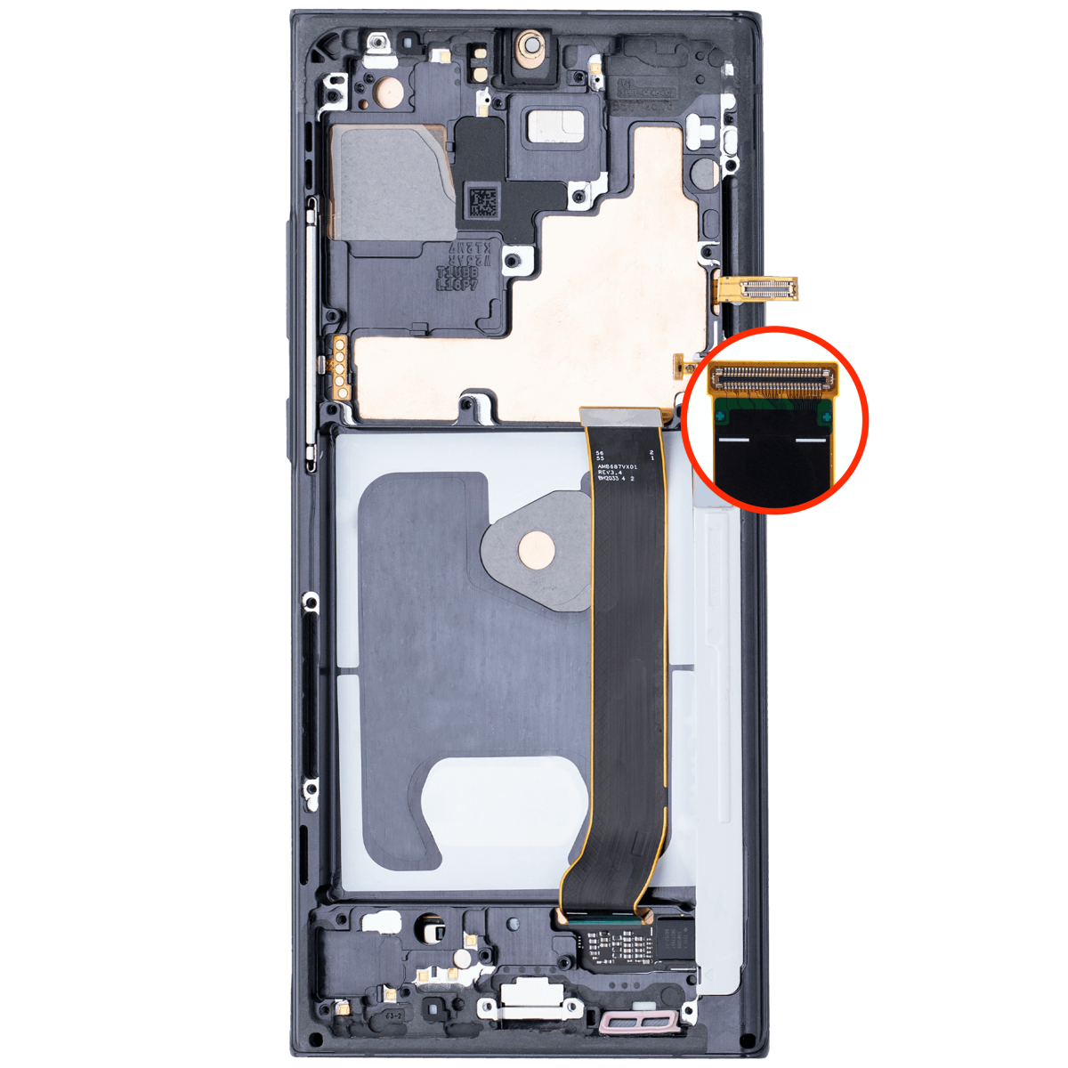 Samsung Galaxy Note 20 Ultra 5G Uyumlu Çerçeveli ekran OLED Ekranı(Aftermarket Plus) (Mystic Black) - Görsel 4