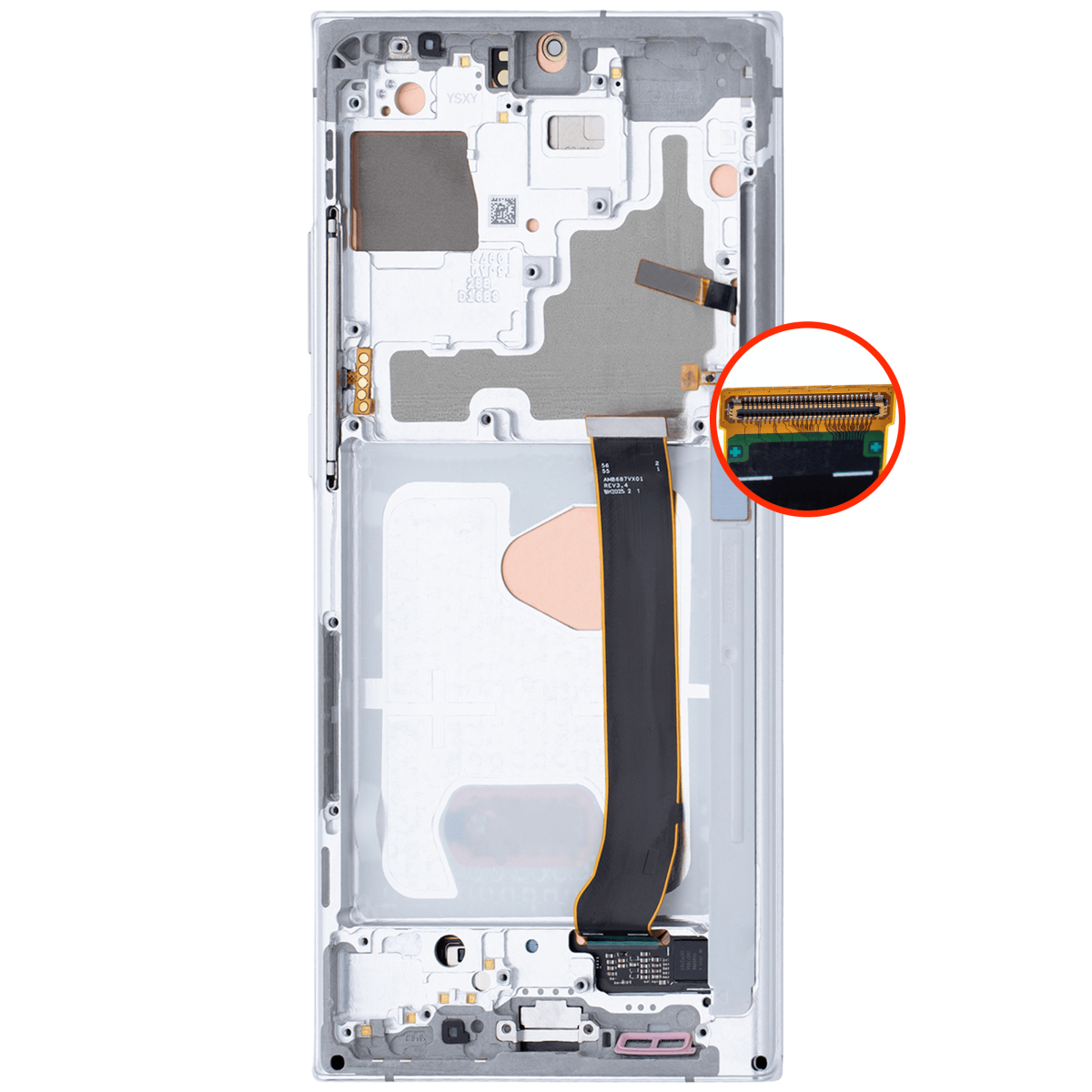 Samsung Galaxy Note 20 Ultra 5G Uyumlu Çerçeveli ekran OLED Ekranı(Aftermarket Plus) (Mystic White) - Görsel 4