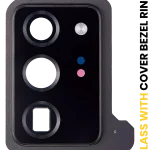 Samsung Galaxy Note 20 Ultra (Mystic Black) Kapaklı Arka Kamera Lensi Çerçeveli Halkalı