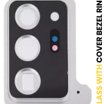 Samsung Galaxy Note 20 Ultra (Mystic White) Kapaklı Arka Kamera Lensi Çerçeveli Halkalı