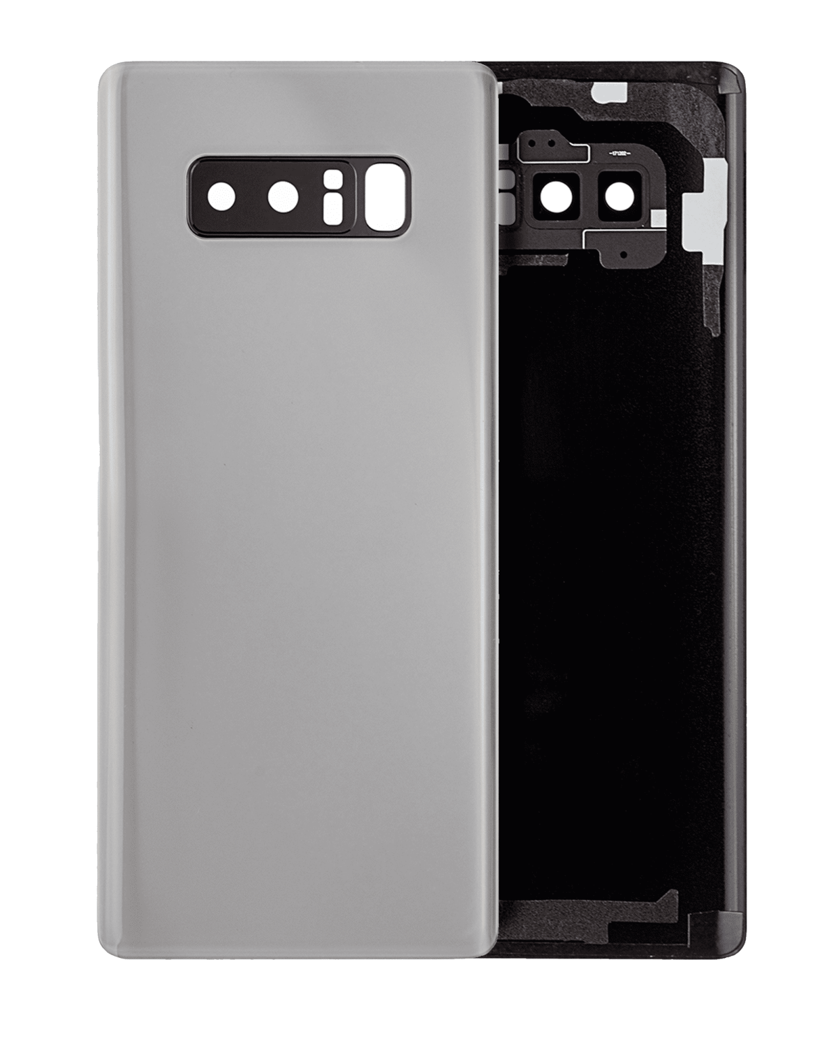 Samsung Galaxy Note 8 Arka Kapak Camı Kamera Lensli (Gümüş)