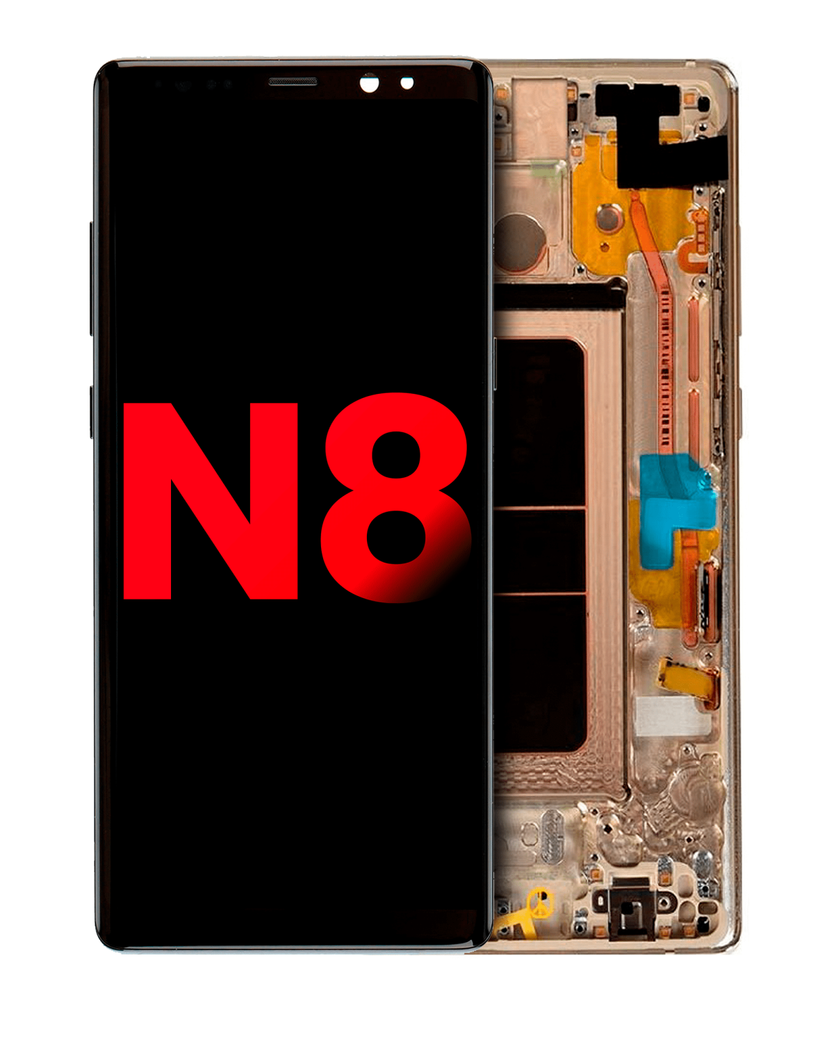 Samsung Galaxy Note 8 İle Uyumlu Çerçeveli ekran OLED Ekranı (Aftermarket Plus) (Akçaağaç Altını) İçin Çerçeveli ekran Orijinal Ekranı