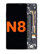 Samsung Galaxy Note 8 İle Uyumlu Çerçeveli ekran Orijinal Ekranı (Leke: Sınıf D) (Gece ​​Yarısı Siyahı)
