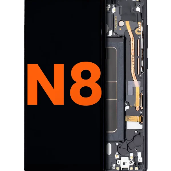 Samsung Galaxy Note 8 İle Uyumlu Çerçeveli ekran Orijinal Ekranı (Leke: Sınıf D) (Gece ​​Yarısı Siyahı)