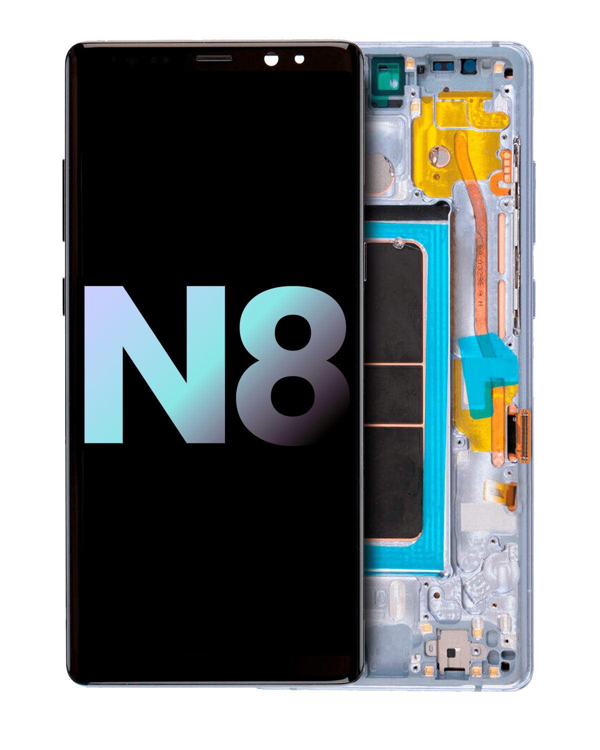 Samsung Galaxy Note 8 (Service Pack) (Orkide Grisi) İle Uyumlu Çerçeveli ekran Orijinal Ekranı