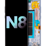 Samsung Galaxy Note 8 (Service Pack) (Orkide Grisi) İle Uyumlu Çerçeveli ekran Orijinal Ekranı