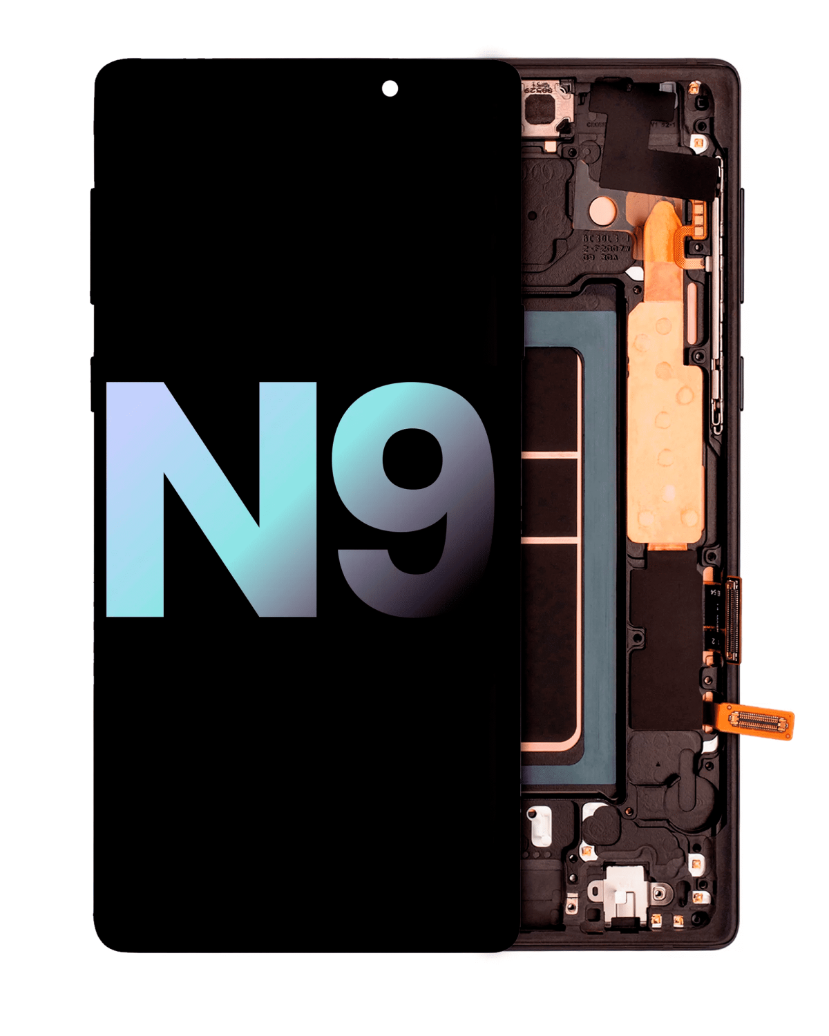 Samsung Galaxy Note 9 (Service Pack) (Gece ​​Yarısı Siyahı) İçin Çerçeveli ekran Orijinal Ekranı